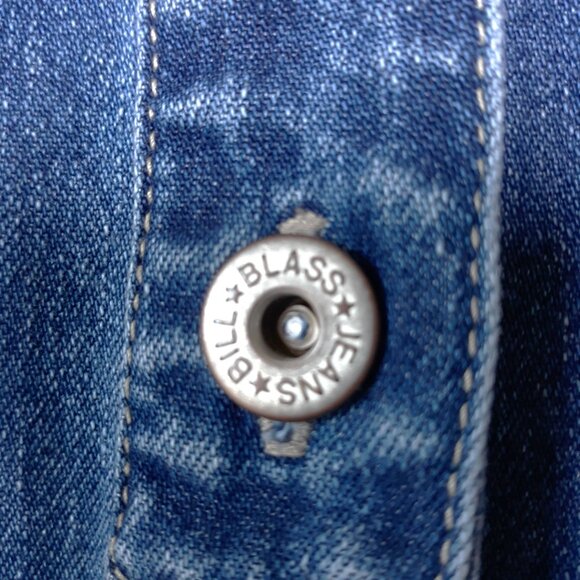 NWT Vtg 90s Denim Mini Shirt Dress Sleeveless M by Bill Blass - Picture 4 of 11